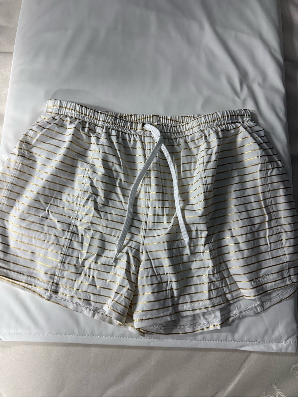 Men’s Charlie by Matthew Zink Gold and White Swim Trunks